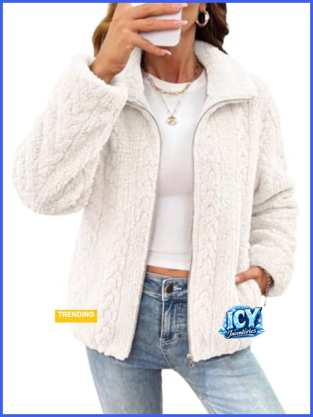 Women's Fleece Full Zip Winter Jacket Warm Outerwear Coat